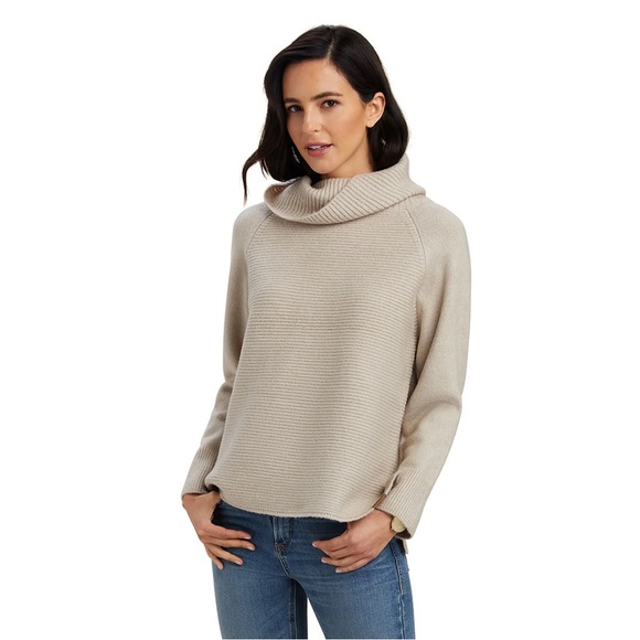 Ariat Sweaters - Ariat Country Three Chimney Ladies Sweater - Oatmeal Tan Cowl Neck Sweater